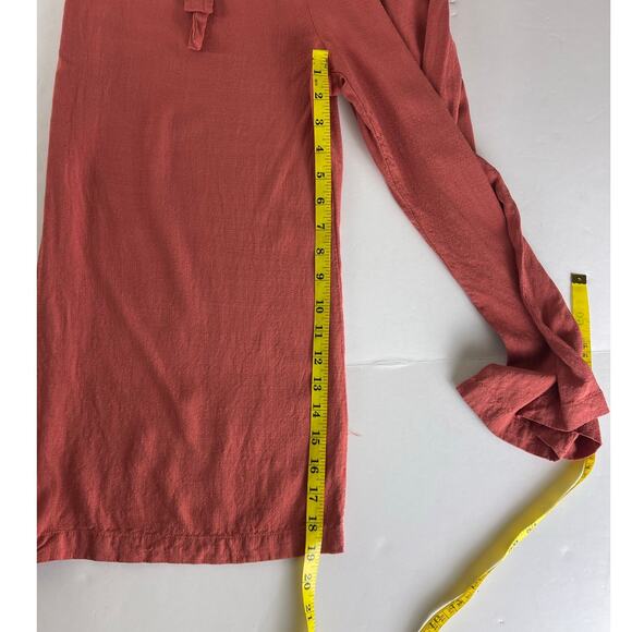 Becool Brown Wide Leg Jumpsuit - V-Neck Tie Waist - Size Large - Picture 4 of 8